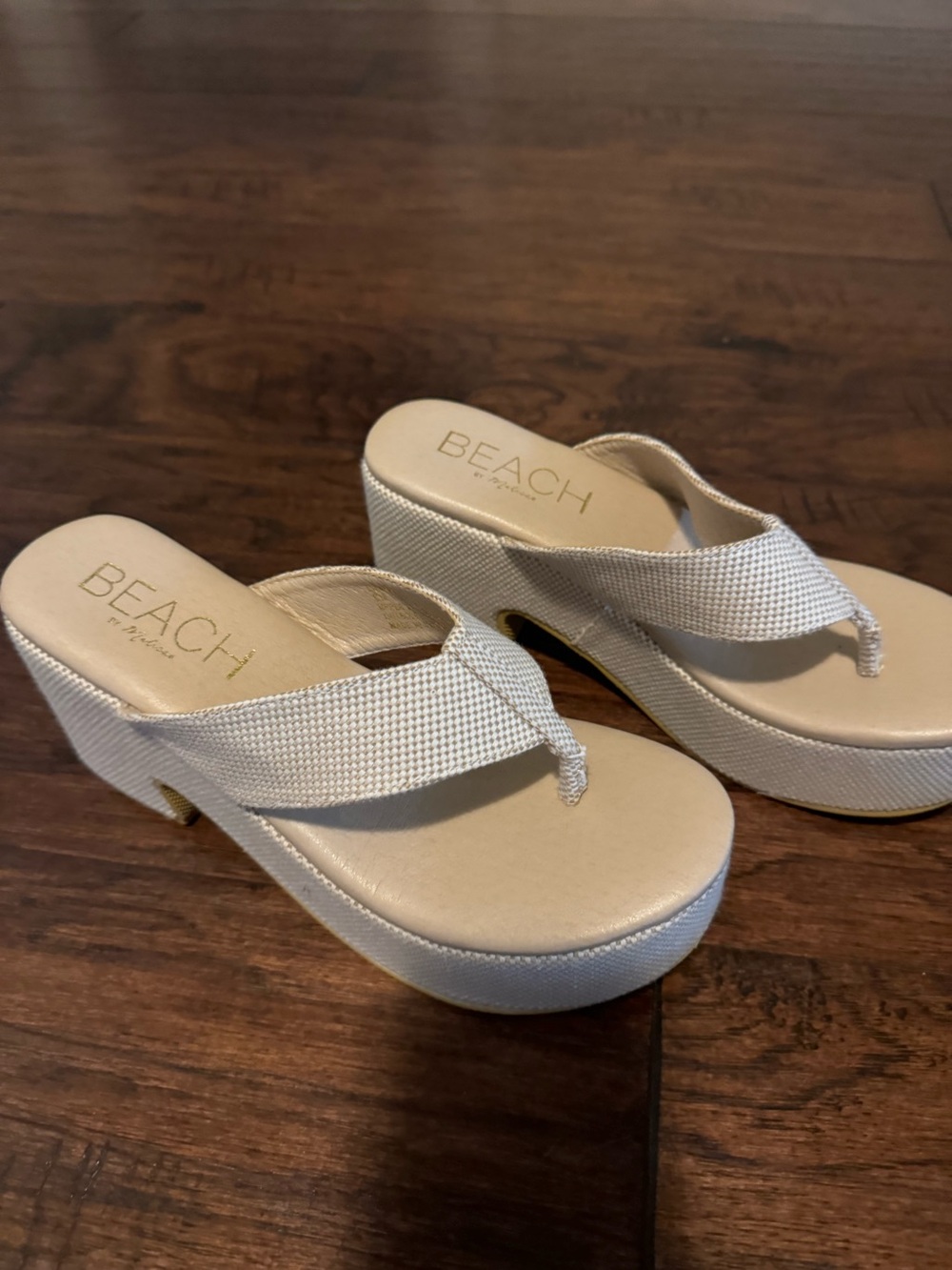 White Platform Wedge Flip Flop Sandals for Women